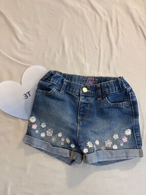 The Children's Place - Denim Shorts with embroidered flowers